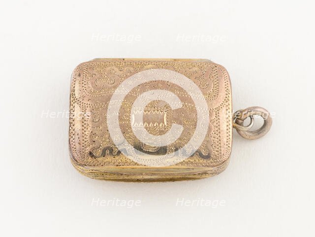 Purse-Shaped Vinaigrette, Birmingham, 1817/18. Creator: Possibly Matthew Linwood and Son.