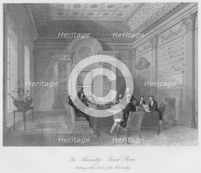 'The Admiralty. - Board Room', c1841. Artist: Henry Melville.