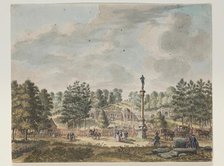 The Amphitheater at Cleves with the Statue of the "Iron Man", 1746. Creator: Jan de Beyer.