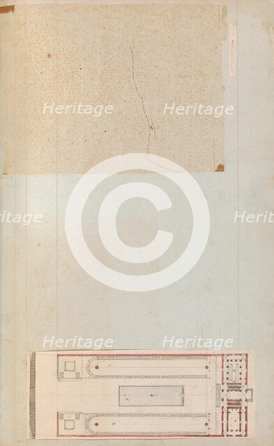 Page from a Scrapbook containing Drawings and Several Prints of Architecture, Int..., ca. 1800-1850. Creators: Workshop of Charles Percier, Workshop of Pierre François Léonard Fontaine.