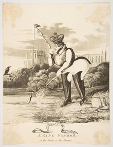A King Fisher on the Banks of the Thames, 1827. Creator: Monogrammist JVS.