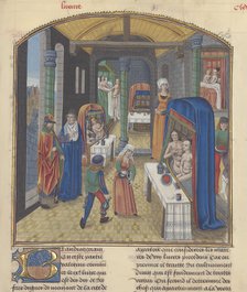 The baths of Sergius Orata. Miniature from Valerius Maximus, 15th century. Creator: Anonymous master.