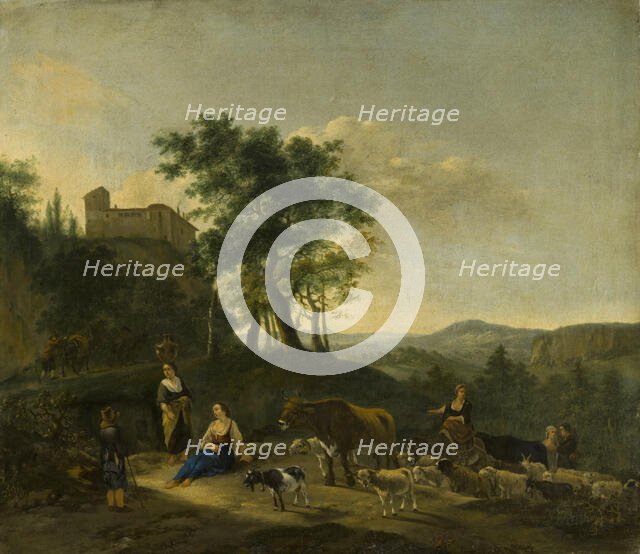 Italianate Landscape with Shepherds, c1630-1663. Creator: Jan Willemsz Lapp.