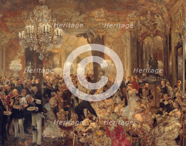The Dinner at the Ball, 1878. Artist: Menzel, Adolph Friedrich, von (1815-1905)