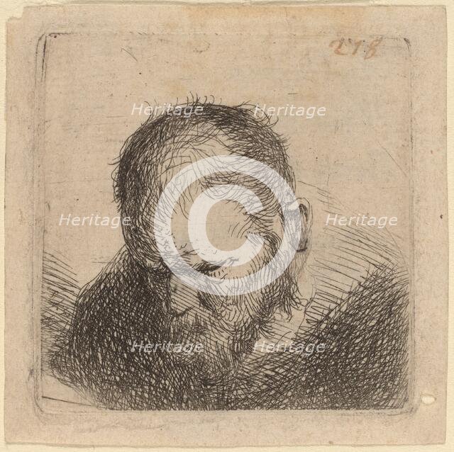 Bearded Man Looking Down, possibly 1631. Creator: Rembrandt Harmensz van Rijn.
