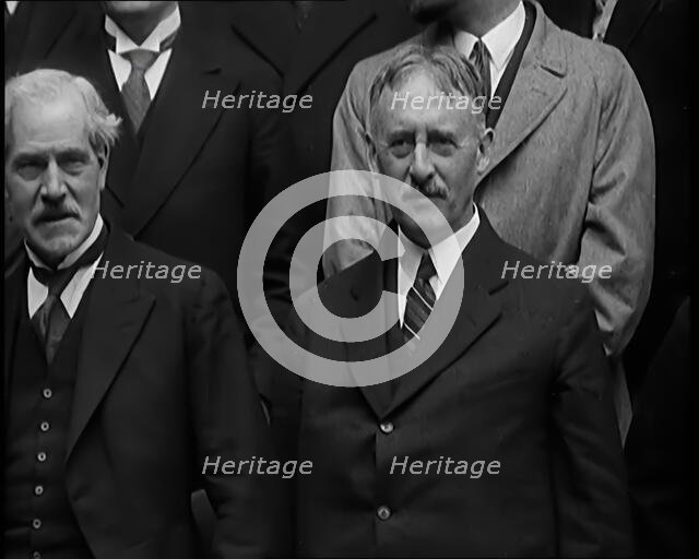 International Leaders Gathering on the Steps of a Building for a Conference on Economic..., 1931. Creator: British Pathe Ltd.