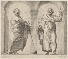 Saints Peter and Paul in a vestibule, ca. 1630-80., ca. 1630-80. Creator: Remoldus Eynhoudts.