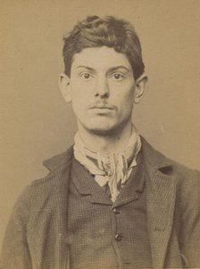 Thibivilliers. Eugène. 23 ans, né à Pinseux-le-Haut-Verger (Oise). Polisseur de métaux. Cr..., 1894. Creator: Alphonse Bertillon.