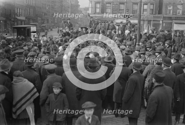 Food protest [East Broadway and Rutgers Street, New York, New York], 1917. Creator: Bain News Service.