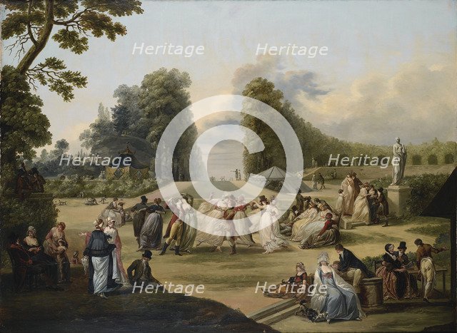 Ball in the Tivoli Gardens, Paris, 1799. Artist: Watteau, François-Louis-Joseph (1758-1823)