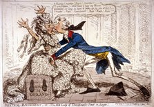 'Political ravishment, or the Old Lady of Threadneedle Street in danger!', 1797. Artist: James Gillray