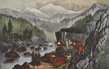 The Route To California, Truckee River,  Sierra-Nevada, pub. 1871,  Currier & Ives (Colour Lithograp