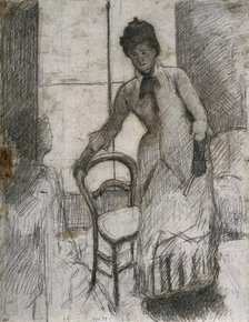 The Visitor (recto), c. 1881. Creator: Mary Cassatt (American, 1844-1926).