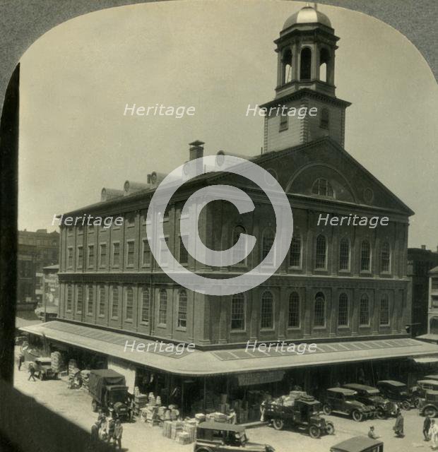 'Faneuil Hall, Looking W. from Quincy Market to Beacon Hill, Boston, Mass.', c1930s. Creator: Unknown.