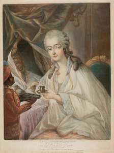 Jeanne Bécu, Comtesse Du Barry, and her servant Zamor, 1771. Creator: Jean-Baptiste André Gautier d'Agoty.