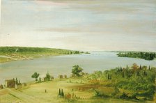 Sault Ste. Marie, Showing the United States Garrison in the Distance, 1836-1837. Creator: George Catlin.