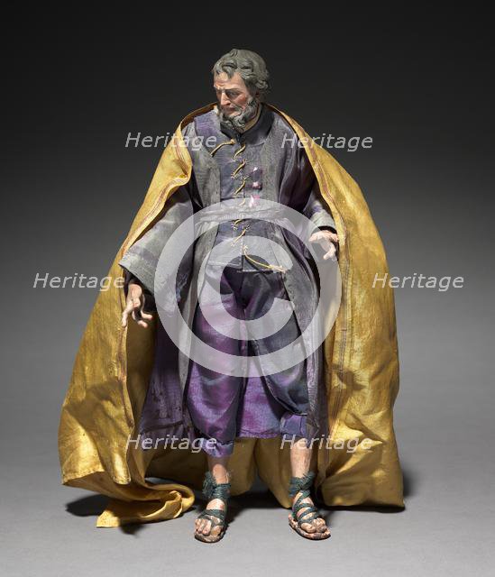 Figure from a Crèche: Joseph, 1780-1830. Creator: Unknown.