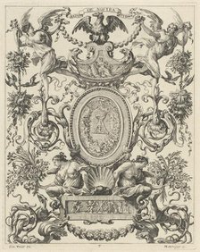 Ornamental Panel Surmounted by an Eagle and the Motto NATOS ET NOSTRA TUEMUR, 1647. Creator: Michel Dorigny.