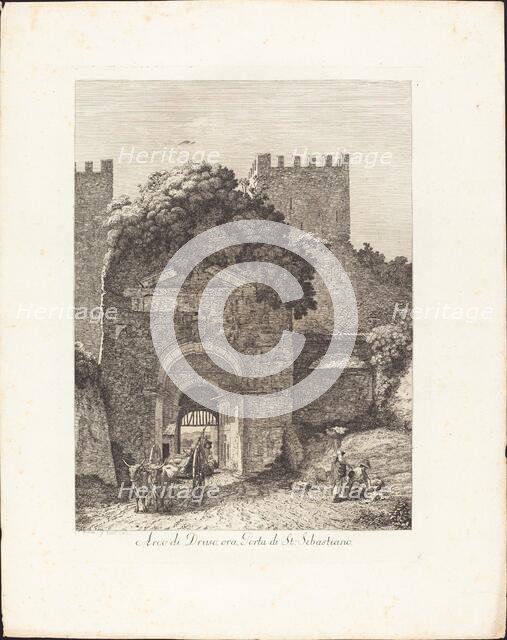 Arco di Druso, ora porta di San Sebastiano, 1794. Creator: Jacob Wilhelm Mechau.