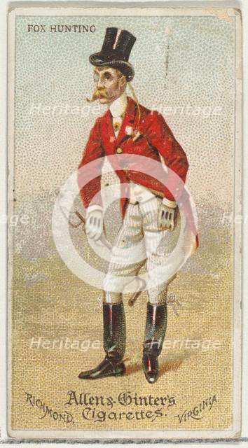 Fox Hunting, from World's Dudes series (N31) for Allen & Ginter Cigarettes, 1888. Creator: Allen & Ginter.