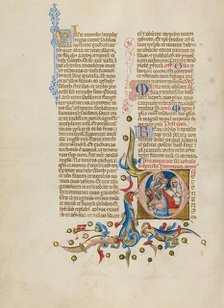 Initial D: The Naming of Saint John the Baptist; Missal, between about 1389 and 1400. Creator: Master of the Brussels Initials.