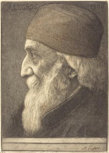 Self-Portrait, 13th plate, 1906. Creator: Alphonse Legros.