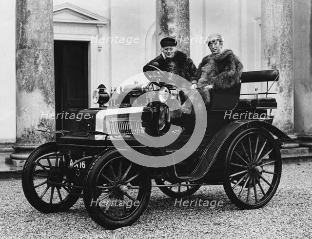 Lord Montagu with Prince Charles in 1899 Daimler, 1970. Creator: Unknown.