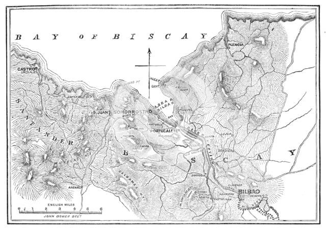 The Civil War in Spain: plan of Bilbao and Somorrostro, 1874. Creator: Unknown.