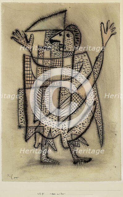 Mask with scythe, 1927. Creator: Klee, Paul (1879-1940).