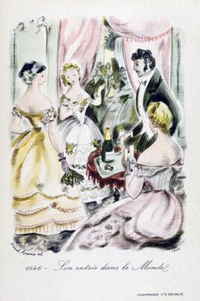 Champagne Devaux advertisement, 1846. Artist: Unknown