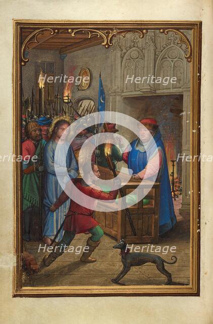 Christ before Annas; Prayer Book of Cardinal Albrecht of Brandenburg, about 1525-1530. Creator: Simon Bening.