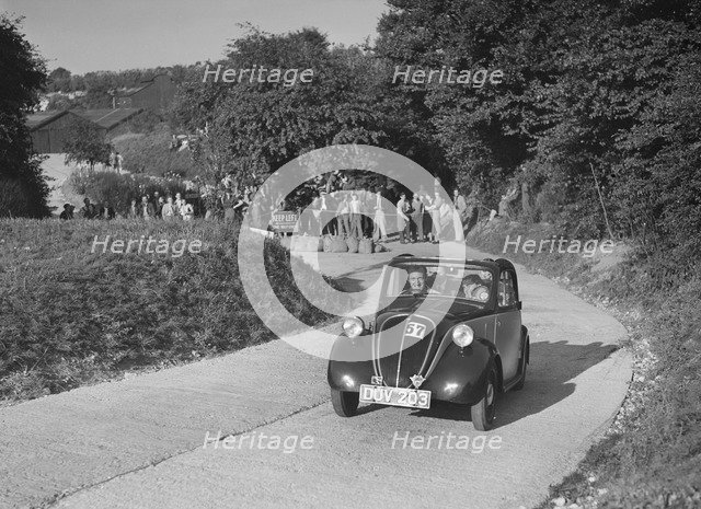 Fiat Topolino of J Eason-Gibson competing in the VSCC Croydon Speed Trials, 1937. Artist: Bill Brunell.
