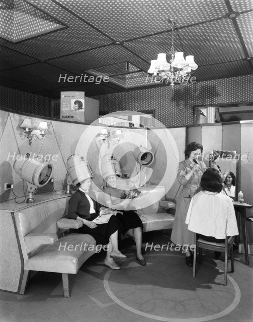 Hairdressing department, Barnsley Co-op, South Yorkshire, 1957.  Artist: Michael Walters