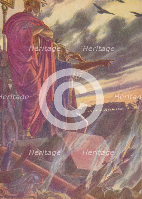 'The city was given to the flames', 1912 (1912). Artist: Unknown.