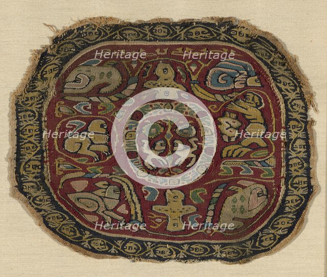 Roundel, Egypt, Roman period (30 B.C.- 641 A.D.)/Arab period (641-969), 7th century. Creator: Unknown.