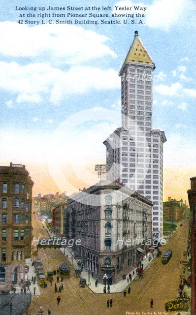 The L.C. Smith Tower, Seattle, U.S.A., c1910s.Artist: Curtis & Miller