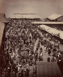 Bhutan and Nepalese People at Darjeeling, Sunday Morning Market Scene, 1860s-70s. Creator: Unknown.