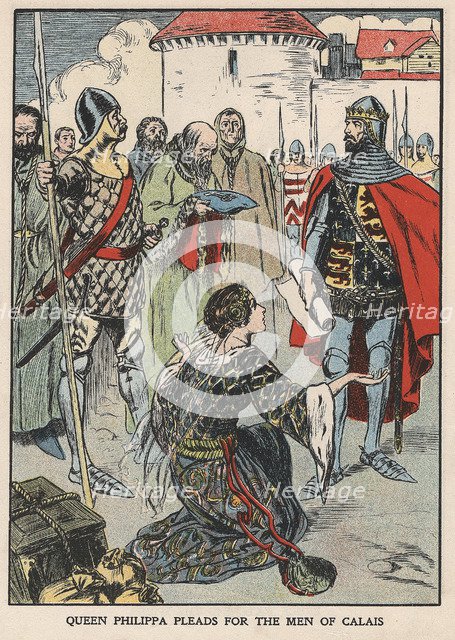 'Queen Philippa Pleads for the Men of Calais', 1346 (early 20th century). Artist: Unknown
