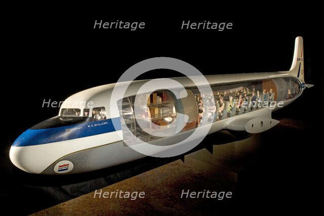 Model, Static, Douglas DC-7 Mainliner, United Air Lines, ca. 1955. Creator: Unknown.