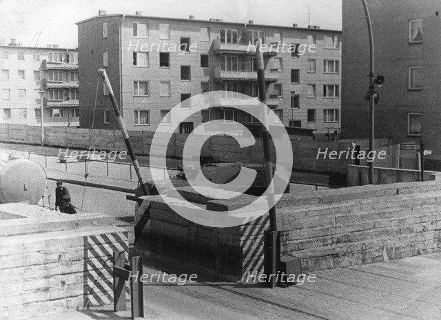 Checkpoint between East and West Berlin, Heinrich Heine Strasse, Berlin, Germany. Artist: Unknown