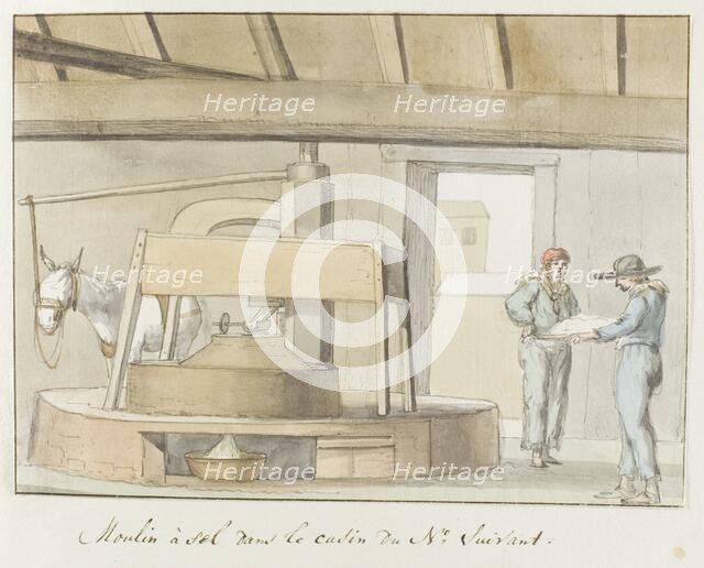 Salt mill at the harbor of Trapani, 1778. Creator: Louis Ducros.