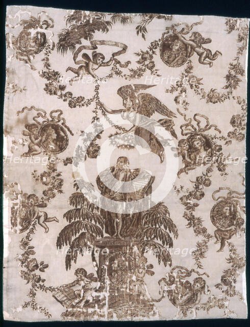 Shakespeare and Garrick (Furnishing Fabric), England, c. 1790. Creator: Unknown.