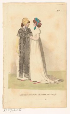 Magazine of Female Fashions of London and Paris, No. 5: London Morning Dresses, July 1798., 1798. Creator: Unknown.