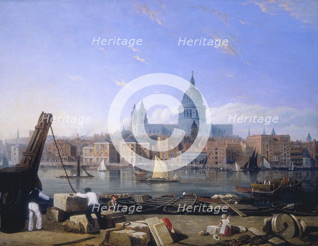 'The City from Bankside', 1820s. Artist: Thomas Miles Richardson I