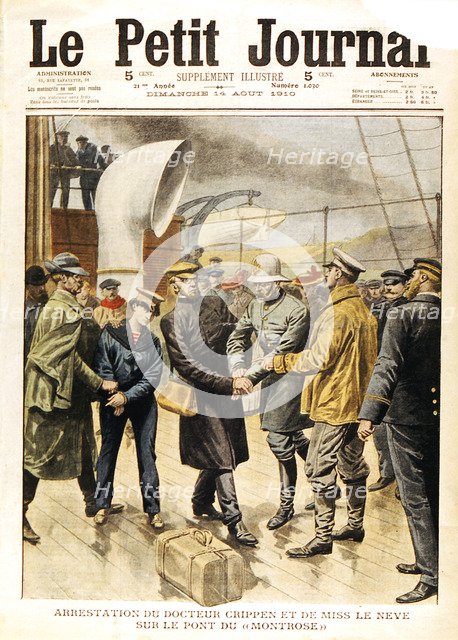 The arrest of Dr Crippen and Ethel le Neve, 1910. Creator: Unknown.