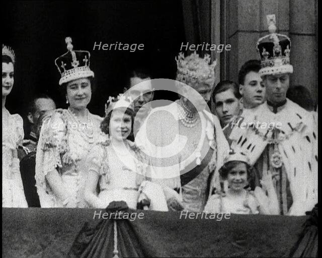 The British Royal Family Standing on a Balcony, 1937. Creator: British Pathe Ltd.