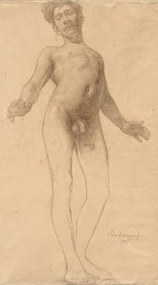 Standing Male Nude, 1885. Creator: Frederick William MacMonnies (American, 1863-1937).