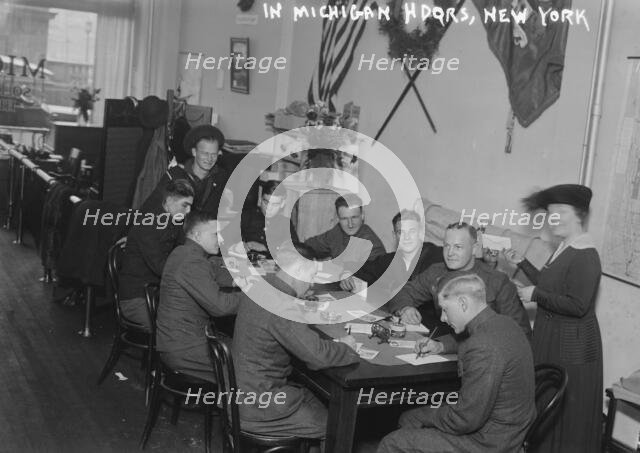 In Michigan Hdqrs., New York, between 1917 and 1919. Creator: Bain News Service.