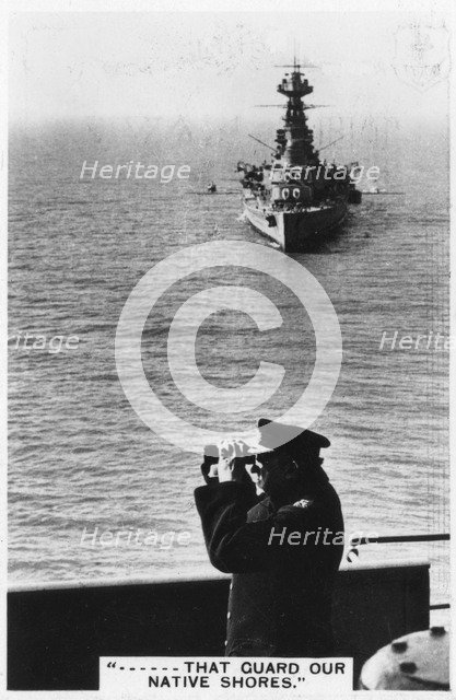 Battlecruiser HMS 'Hood' during spring exercises, 1937. Artist: Unknown