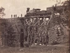 Bridge on Orange and Alexandria Rail Road, as Repaired by Army Engineers under Colonel Her..., 1865. Creator: Andrew Joseph Russell.